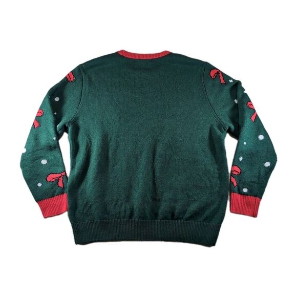 Party Sweater Ugly Christmas Adult Unisex XL Cats Kitten Pullover Xmas Green - Picture 2 of 6